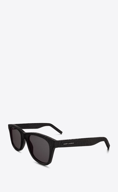 SAINT LAURENT BOLD E Classic 51 black crocodile-effect leather sunglasses b_V4